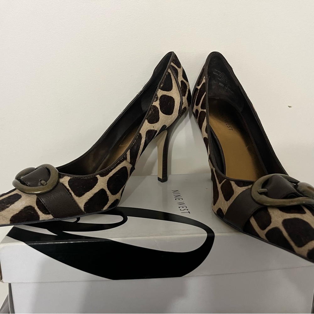 Nine West giraffe print heels